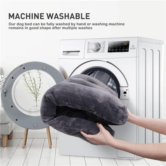 Dog Crate Bed Washable Dog Beds for Large Dogs Deluxe Thick Flannel Fluffy Comfy - Picture 5 of 7